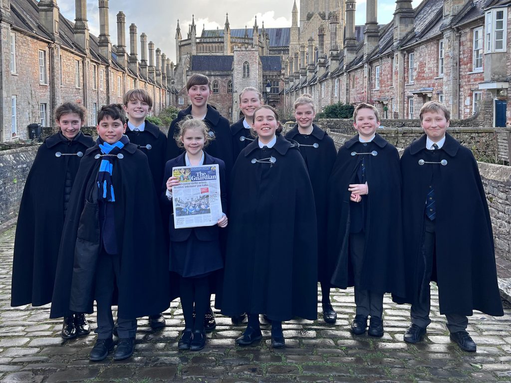 Wells Cathedral school Choristers with The Guardian