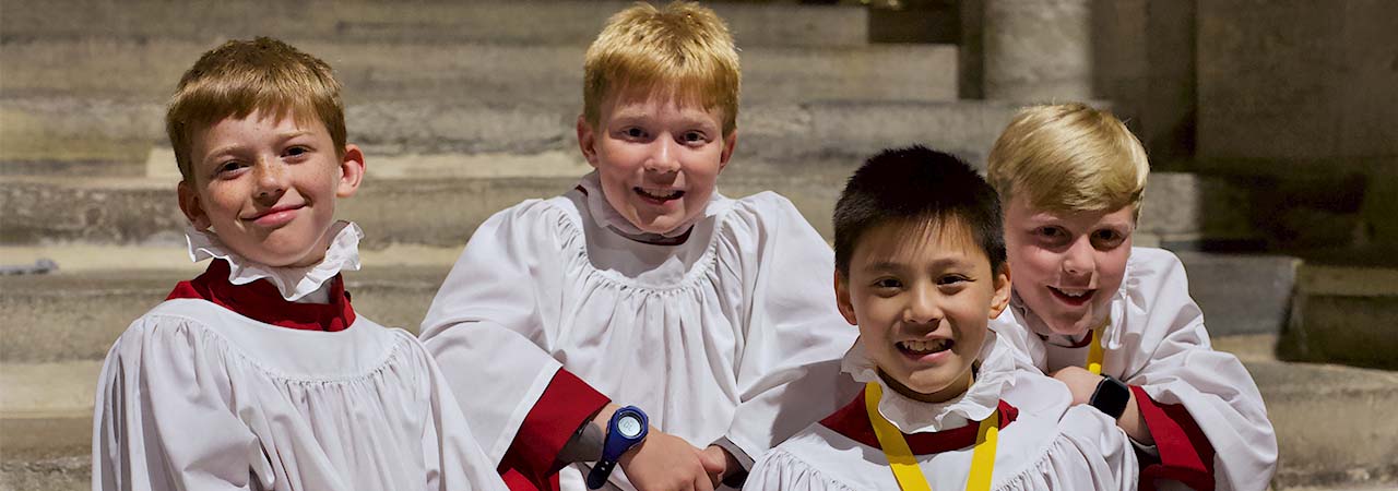 A quick break for Winchester Cathedral choristers